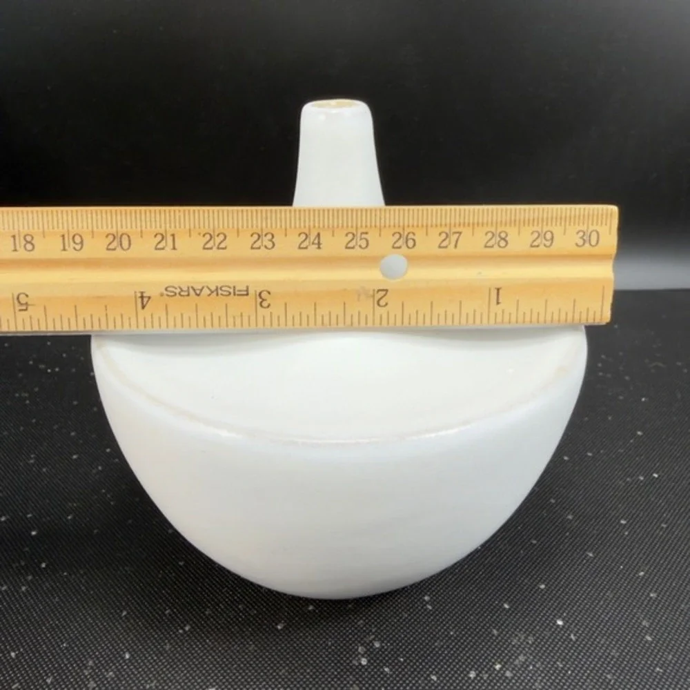 HomArt White Ceramic‎ Bud Vase Modern Minimalist Teardrop Design Matte Vessel
